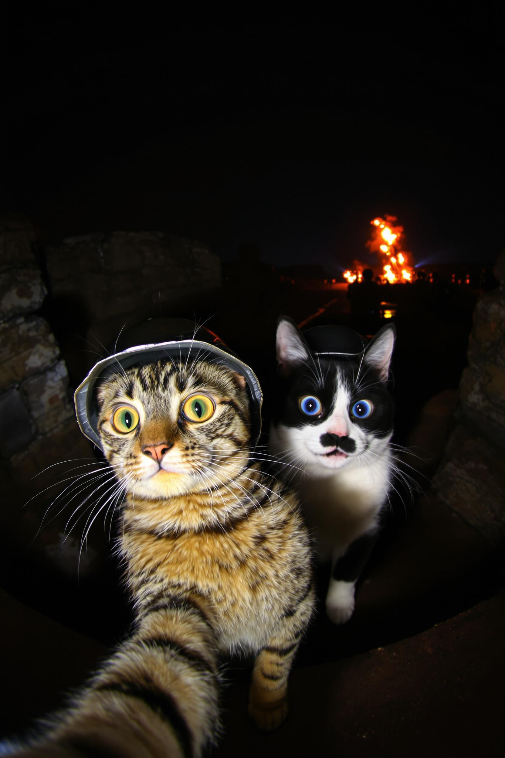 Image réaliste d'un chat et d'un chien générée par IA