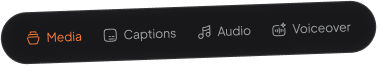 Onglets Media, Captions, Audio, Voiceover